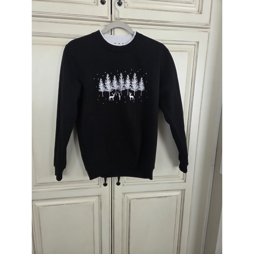 Deer Winter Woodland Scene Granny Sweatshirt Women's‎ Sm King Universal